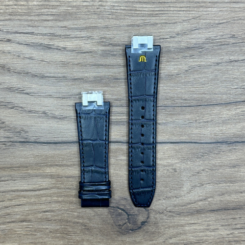 Ремешок для часов Maurice Lacroix из кожи теленка, синий, 25/20 мм Кожаные ремешки - стильные, надёжные и долговечные, способные составить достойную пару часам со стальным корпусом или часам из титана. Аксессуары из кожи не рекомендуется использовать в воде. 
У нас присутствуют только высококачественные материалы и оригинальный товар от производителя.
