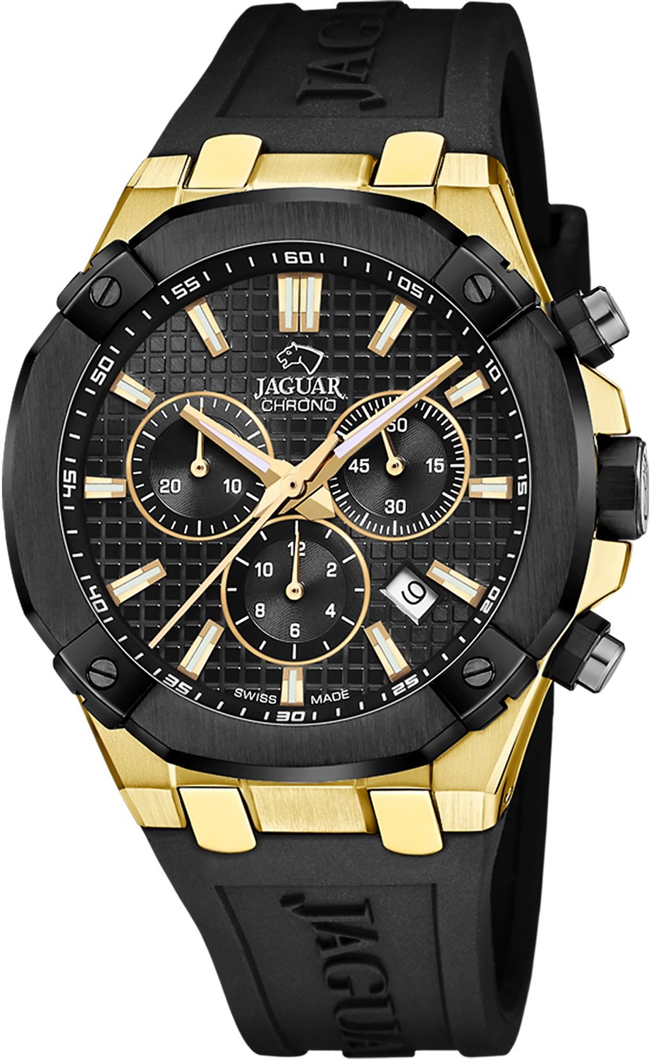 Мужские часы Jaguar DIPLOMATIC QUARTZ J1014/1 Мужские швейцарские часы, кварцевый механизм, сталь с покрытием, 44 мм