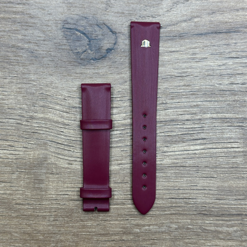 Ремешок для часов Maurice Lacroix из кожи теленка EL St Valentin, бордовый, easychange, 16/14 мм Кожаные ремешки - стильные, надёжные и долговечные, способные составить достойную пару часам со стальным корпусом или часам из титана. Аксессуары из кожи не рекомендуется использовать в воде. У нас присутствуют только высококачественные материалы и оригинальный товар от производителя.