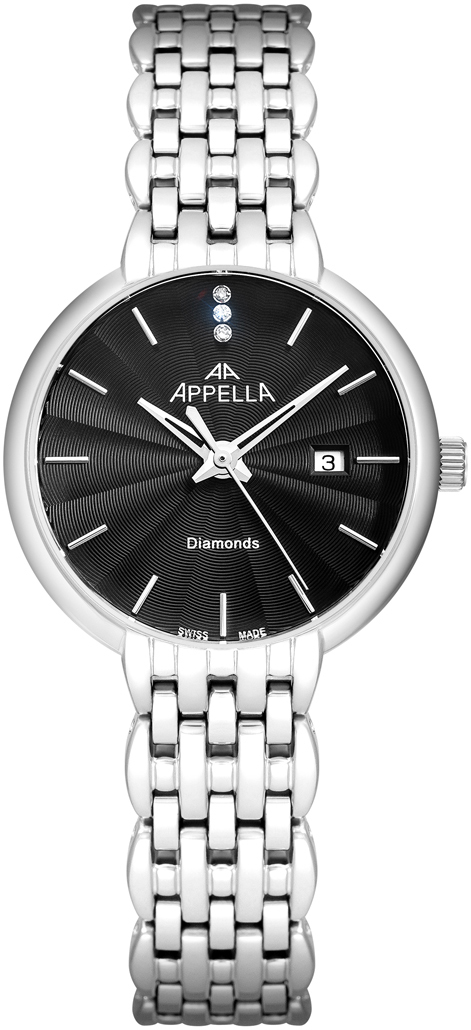 Женские часы Appella Pairs with Diamonds L32000.5114DQ Женские швейцарские часы, кварцевый механизм, сталь, 31 мм