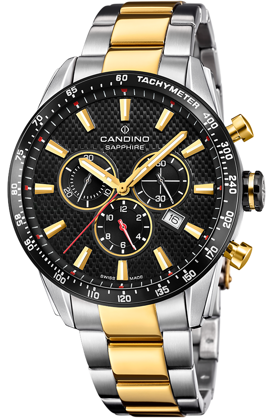 Мужские часы Candino Gents Sport C4748/D Мужские швейцарские часы, кварцевый механизм, сталь, 44 мм