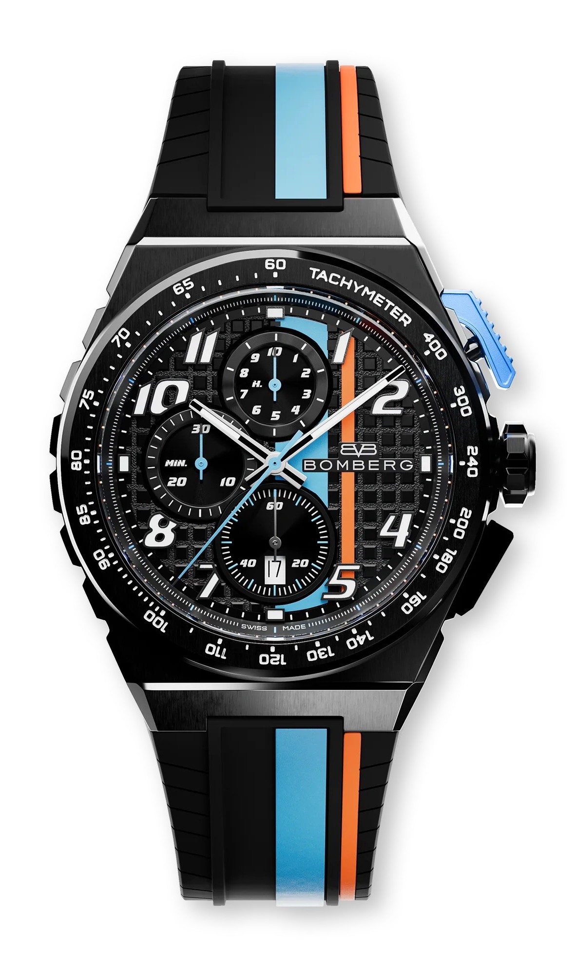 Мужские часы Bomberg Apex NT42CHPBA.01-8.12 Мужские швейцарские часы, кварцевый механизм, сталь с покрытием, 42мм