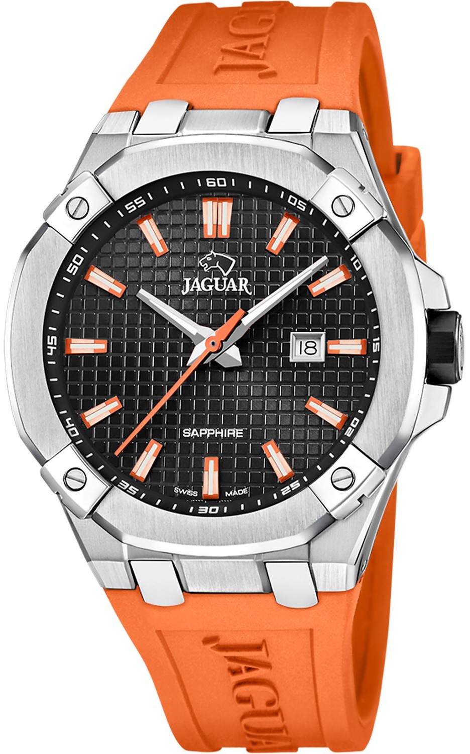 Мужские часы Jaguar DIPLOMATIC QUARTZ J1010/1 Мужские швейцарские часы, кварцевый механизм, сталь, 44 мм