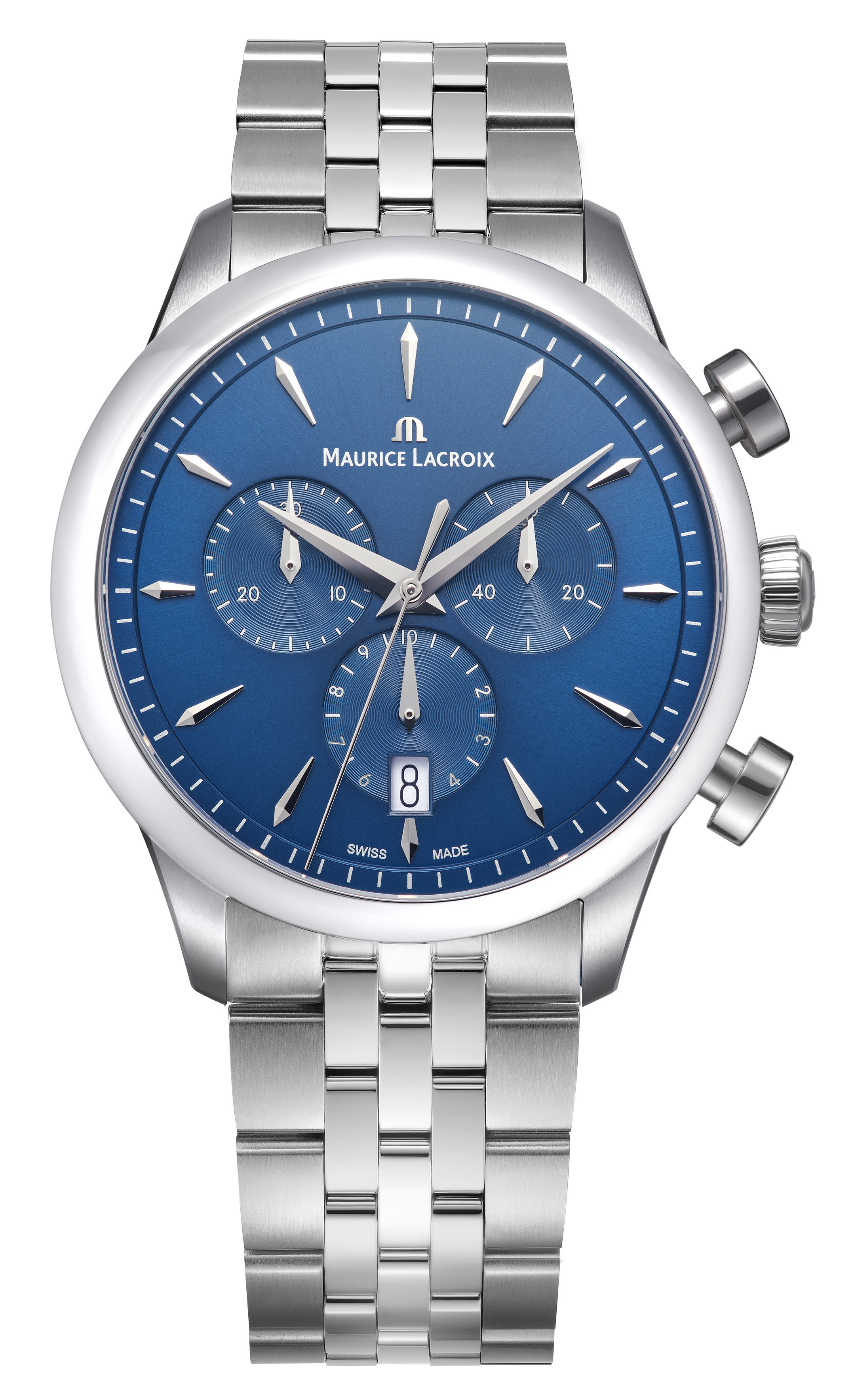 Мужские часы Maurice Lacroix 1975 Quartz 751038-SS002-430-1 Мужские швейцарские часы, кварцевый механизм, сталь, 39 мм