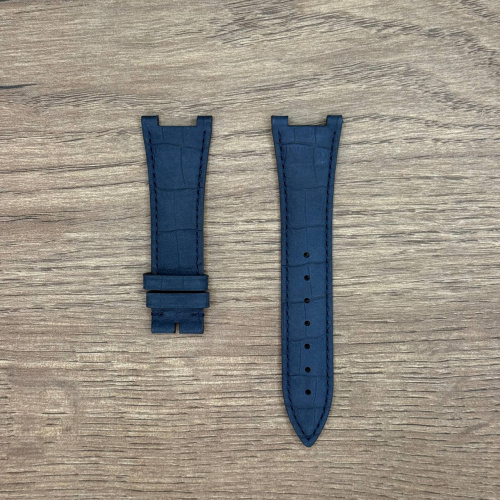Ремешок для часов Frederique Constant из кожи теленка, синий нубук, под пряжку, 24Х18 