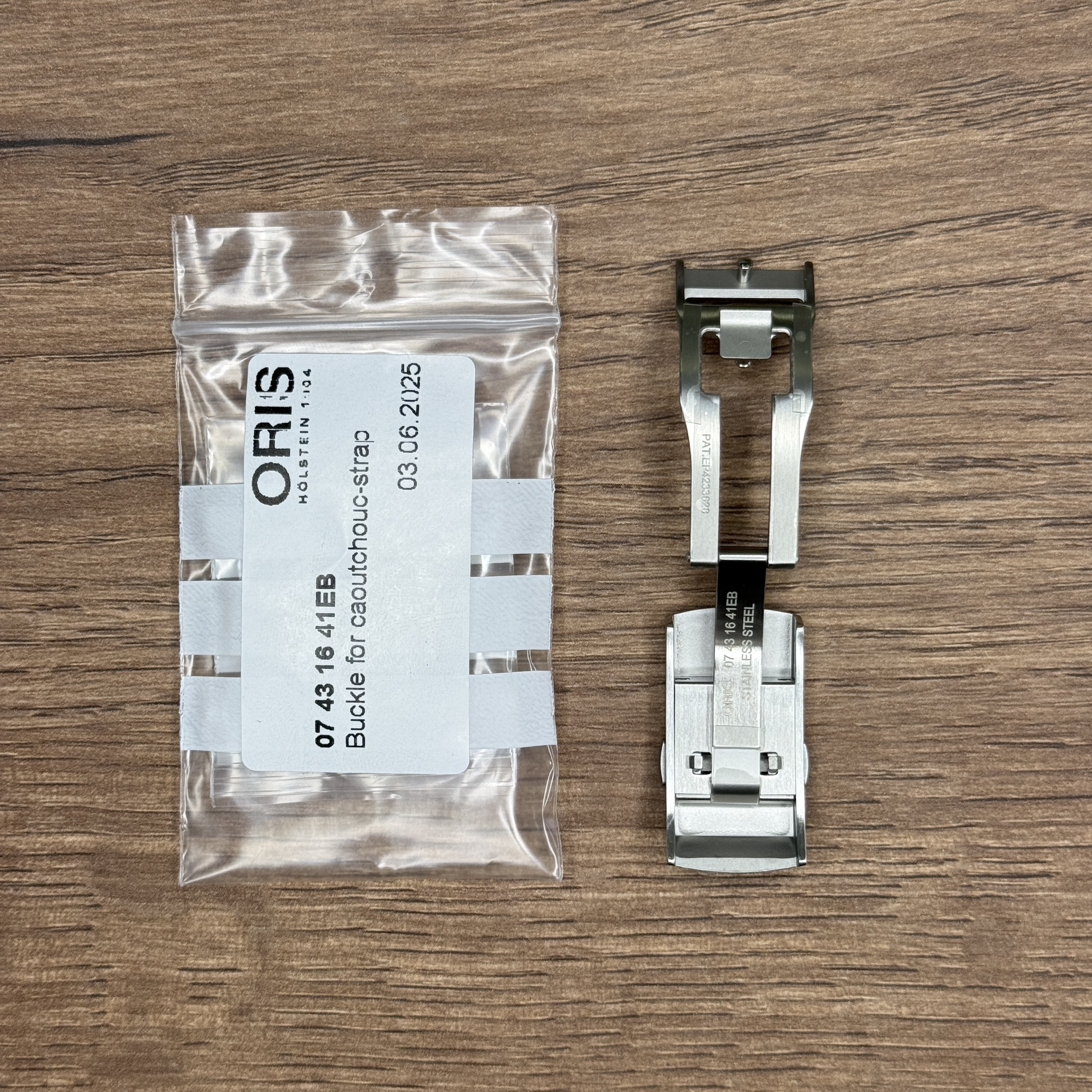 Клипса для часов ORIS, нержавеющая сталь, с удлинителем для каучукового ремешка 