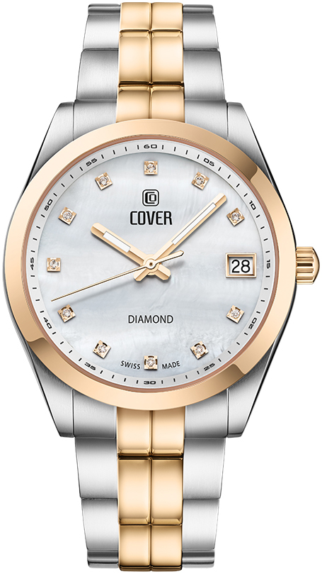 Женские часы Cover Andara Diamond CO210.04 Женские швейцарские часы, кварцевый механизм, сталь с покрытием, 35 мм
