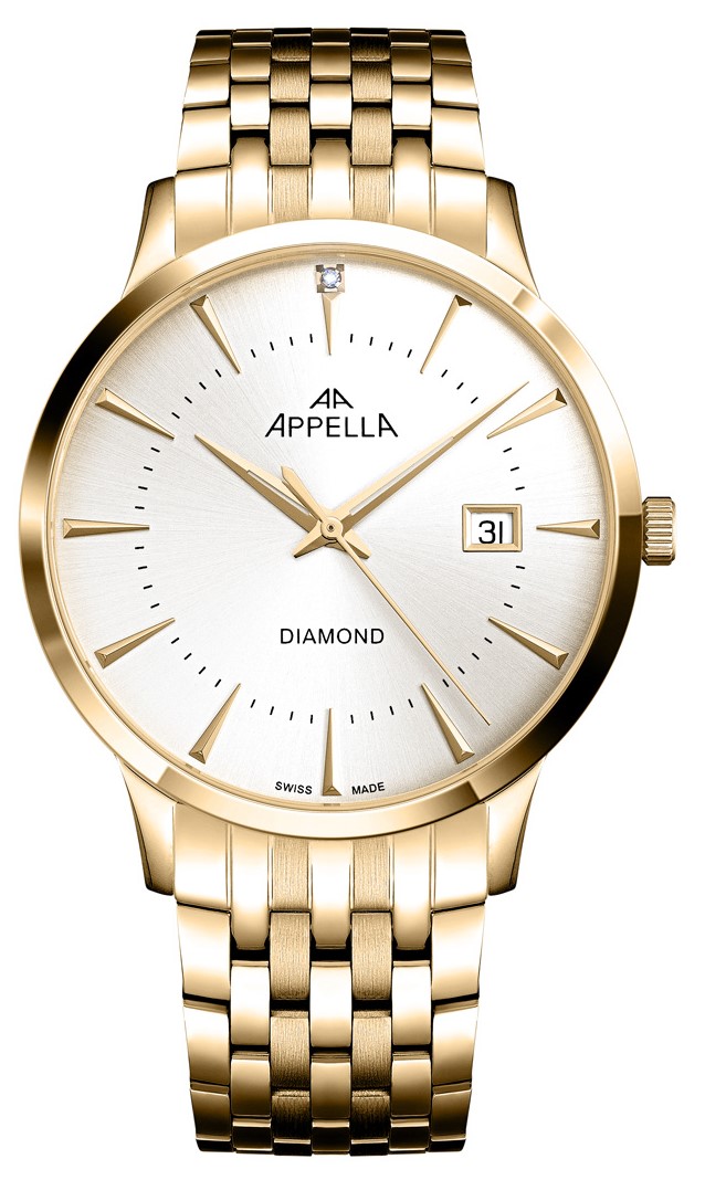 Мужские часы Appella Classic Pairs L12003.1193DQ Мужские швейцарские часы, кварцевый механизм, сталь с покрытием, 40 мм