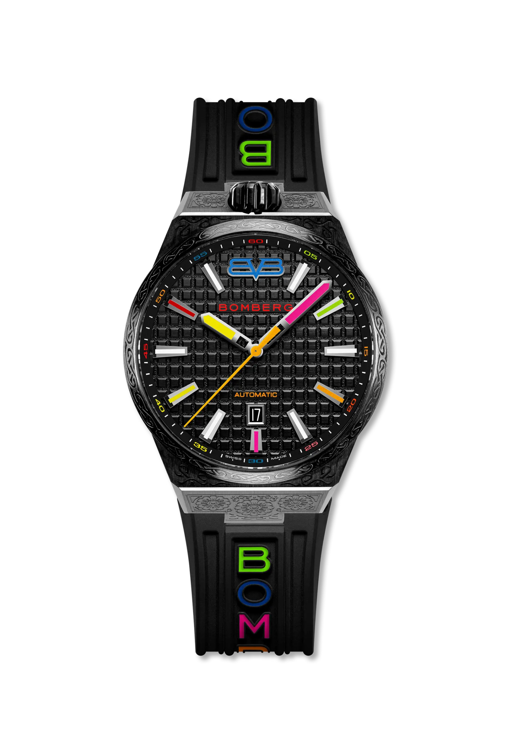 Часы BOMBERG  BF43APBA.12-9.12 Мужские швейцарские часы, автоматический механизм, сталь с покрытием, 43мм