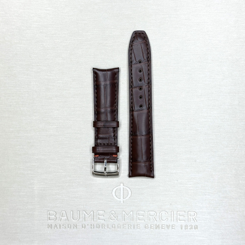 Ремешок для часов Baume & Mercier Clifton 20 мм с пряжкой,  аллигатор, оригинальный товар от производителя. Ремешок Baume & Mercier, оригинальный 20 на 18 мм