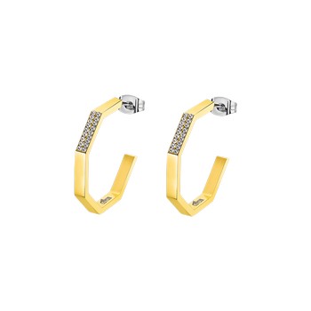 Urban Woman Серьги(LS2358-4/2) Серьги Lotus из нержавеющей стали с золотистым покрытием, вставки из циркония 