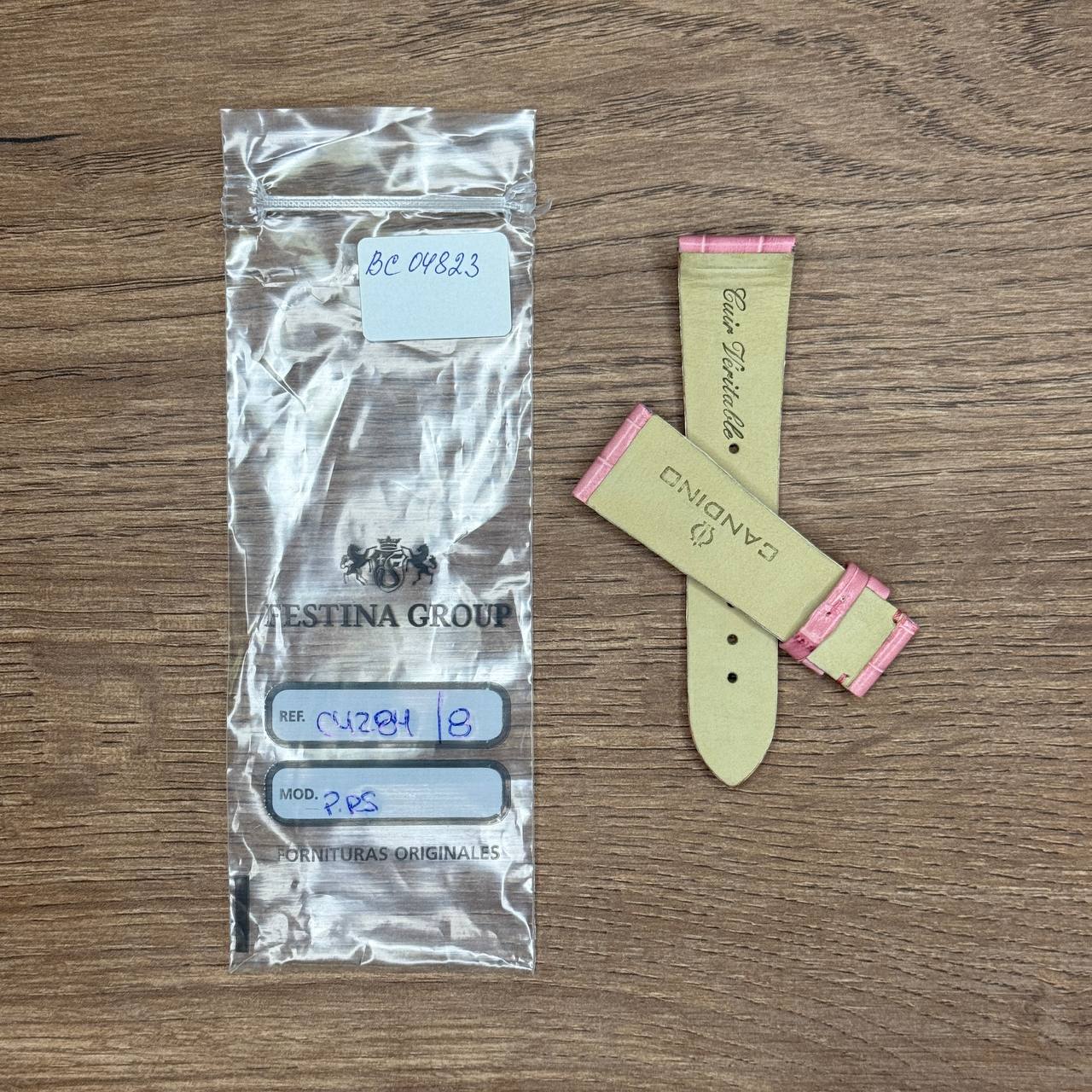 Ремешок для часов Candino, натуральная кожа, розовый 22 мм, для C4283, С4284 