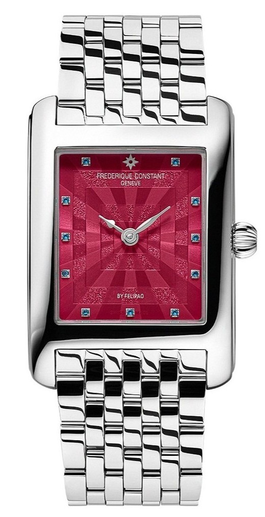 Женские часы Frederique Constant Classics FC-200PI2C6B Женские швейцарские часы, кварцевый механизм, сталь, 36х25,2 мм