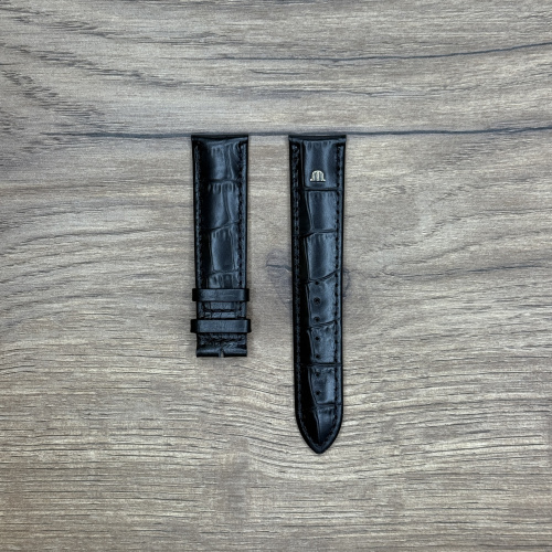 Ремешок для часов Maurice Lacroix из кожи теленка, черный, 20/18 ремешок для часов телен, иммитац. крок. черн. 20/18