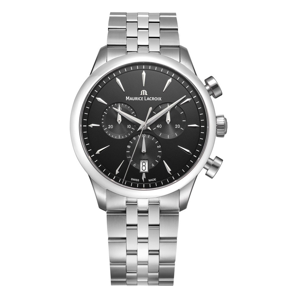 Мужские часы Maurice Lacroix 1975 Quartz 751038-SS002-330-1 Мужские швейцарские часы, кварцевый механизм, сталь, 39 мм