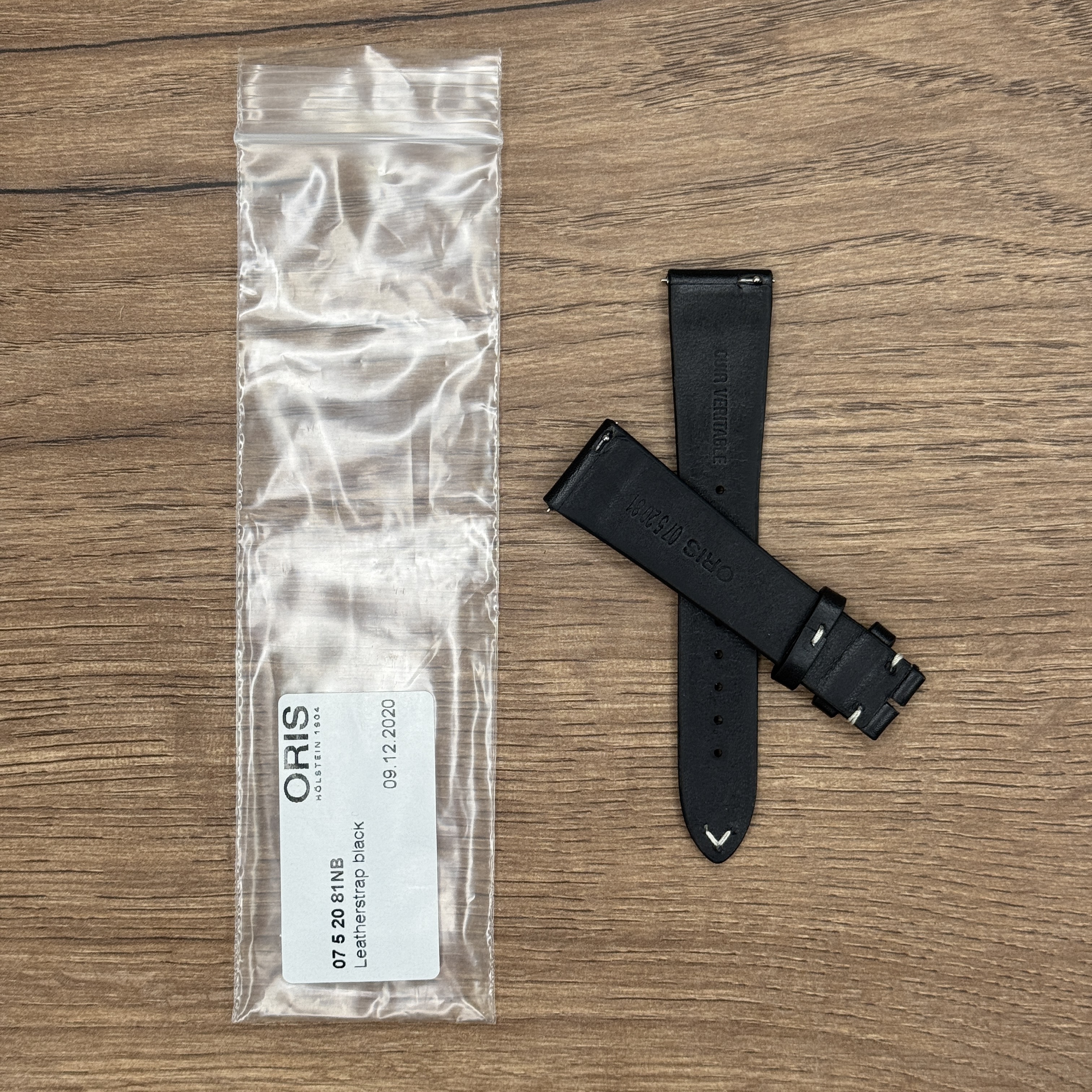 Ремешок для часов Oris из натуральной кожи, черный, без застежки 