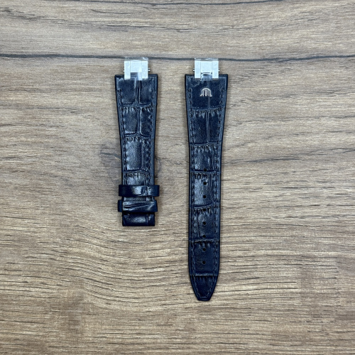 Ремешок для часов Maurice Lacroix из кожи теленка, синий, 21x16, быстросъем для часов AI6006.  Кожаные ремешки - стильные, надёжные и долговечные, способные составить достойную пару часам со стальным корпусом или часам из титана. Аксессуары из кожи не рекомендуется использовать в воде. У нас присутствуют только высококачественные материалы и оригинальный товар от производителя.