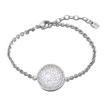 Bliss Браслет(LS2179-2/1) Браслет Lotus, сталь 316L с натуральным перламутром и цирконитами