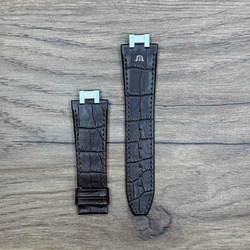 Ремешок для часов Maurice Lacroix из кожи теленка, 25x20, быстросъем Кожаные ремешки - стильные, надёжные и долговечные, способные составить достойную пару часам со стальным корпусом или часам из титана. Аксессуары из кожи не рекомендуется использовать в воде. 
У нас присутствуют только высококачественные материалы и оригинальный товар от производителя.