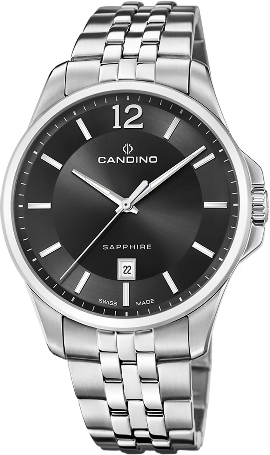 Мужские часы Candino Gents Classic C4762/4 Мужские швейцарские часы, кварцевый механизм, сталь, 42 мм