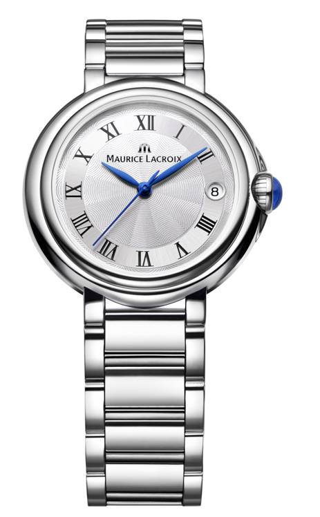 Часы MAURICE LACROIX FIABA FA1004-SS002-110-1 Женские швейцарские часы, кварцевый механизм, сталь, 32 мм