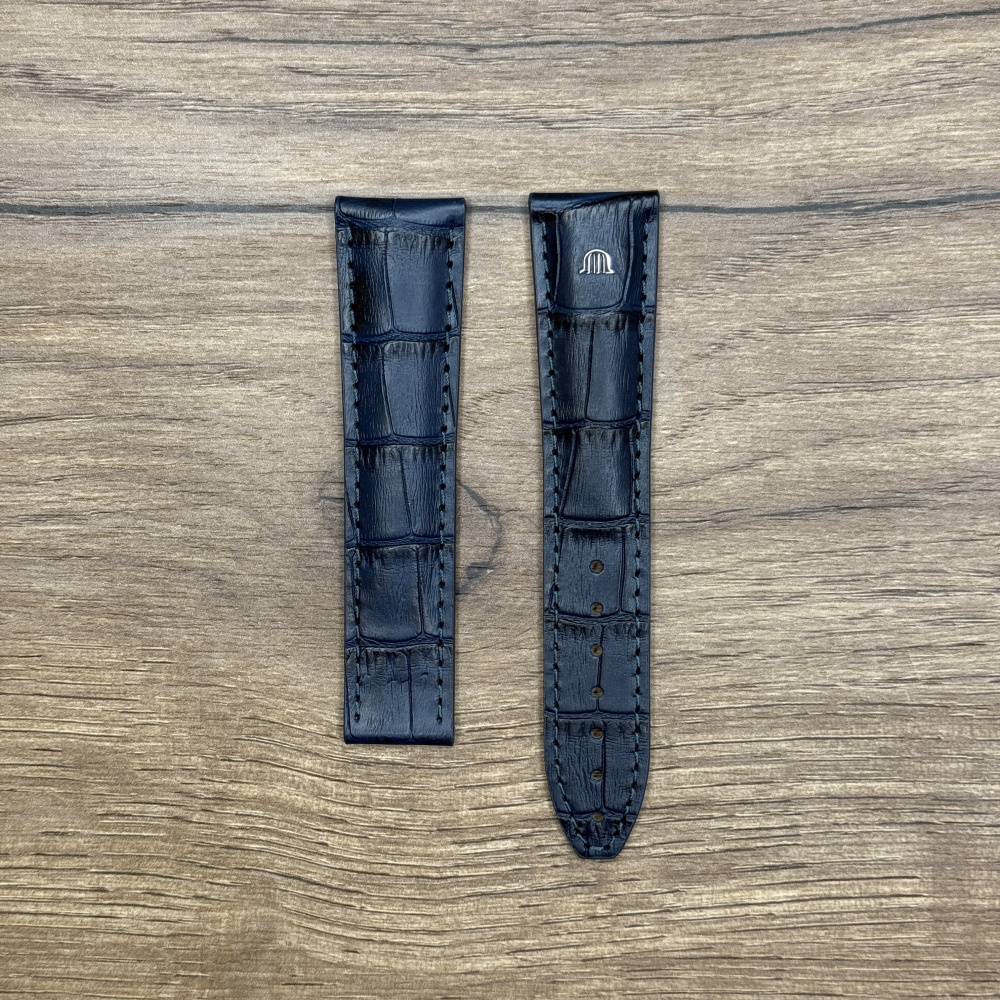 Ремешок для часов Maurice Lacroix, кожа теленка, синий, 21/18  ML800-005038 Кожаные ремешки - стильные, надёжные и долговечные, способные составить достойную пару часам со стальным корпусом или часам из титана. Аксессуары из кожи не рекомендуется использовать в воде. У нас присутствуют только высококачественные материалы и оригинальный товар от производителя.
