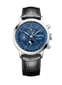BAUME&MERCIER CLASSIMA Швейцарские мужские автоматические часы, с функцией хронографа и лунного календаря, стальные, с сапфировым стеклом и водозащитой 50 м - идеальны в качестве подарка и аксессуара на каждый день.