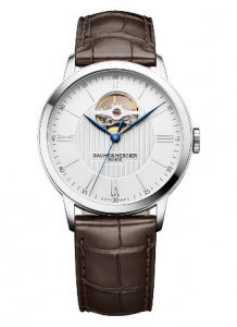 BAUME&MERCIER CLASSIMA Швейцарские мужские автоматические часы, с открытым балансом, стальные, с сапфировым стеклом и водозащитой 50 м - идеальны в качестве подарка и аксессуара на каждый день.