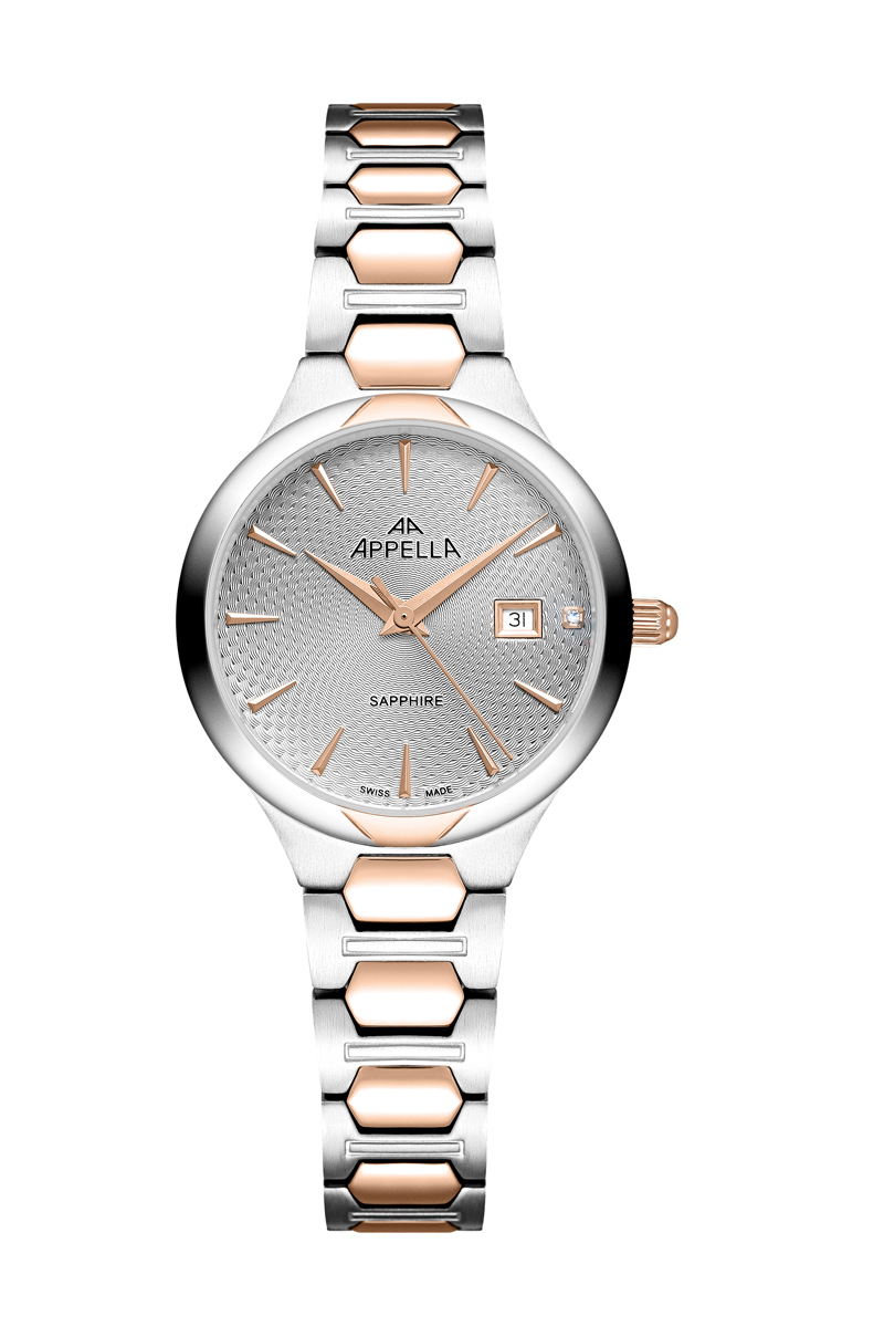 Женские часы Appella Diamond Band L50010.R117DQ Женские швейцарские часы, кварцевый механизм, сталь с покрытием, 31 мм