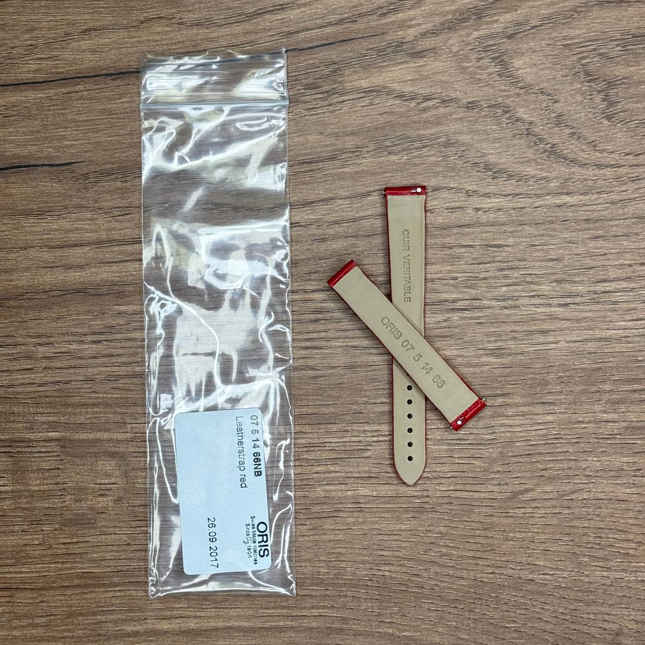 Ремешок для часов ORIS из натуральной кожи, красный, без клипсы 