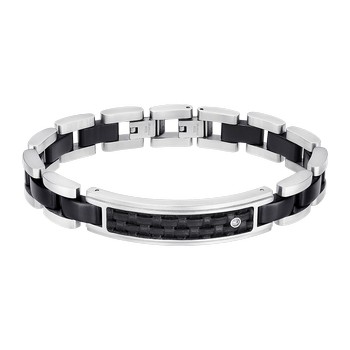 Men in Black Браслет(LS2283-2/1) Мужской браслет Lotus черного цвета из нержвеющей стали со вставками из циркония