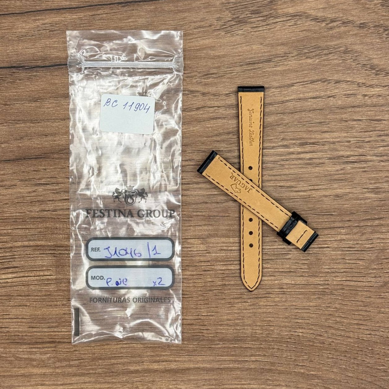 Ремешок для часов Jaguar из кожи теленка, черный, 14 мм, для J1046  