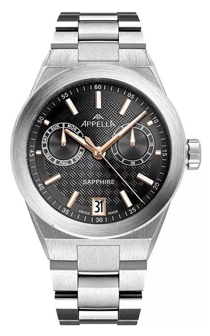 Мужские часы Appella Classic L70015.51R6QF  швейцарские часы, кварцевый механизм, сталь, 41 мм