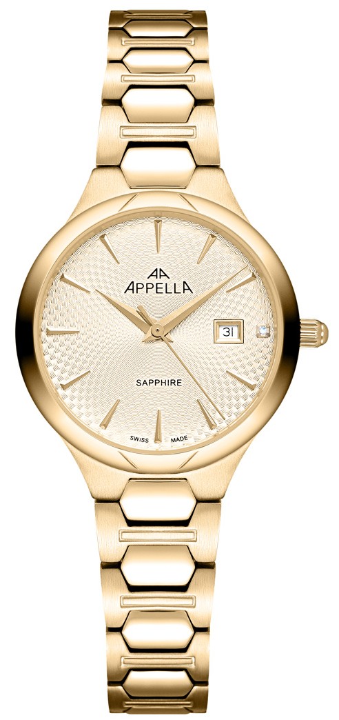 Женские часы Appella Diamond Band L50010.1111DQ Женские швейцарские часы, кварцевый механизм, сталь с покрытием, 31 мм