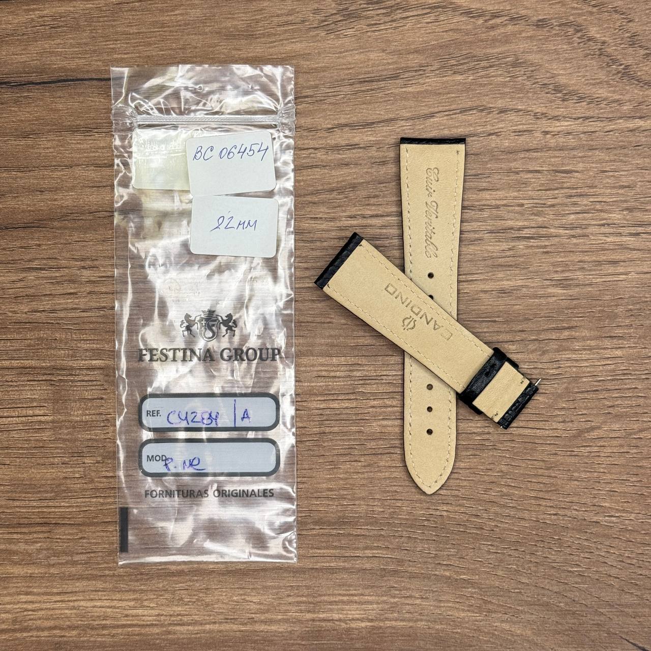 Ремешок для часов Candino, натуральная кожа, черный 22 мм, для C4283, С4284 