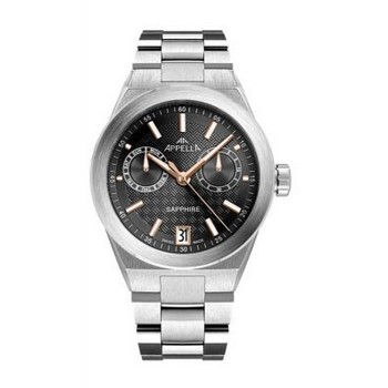 APPELLA   швейцарские часы, кварцевый механизм, сталь, 41 мм