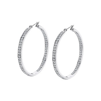 Urban Woman Серьги(LS2356-4/1) Серьги-кольца Lotus из нержавеющей стали и вставками из циркония