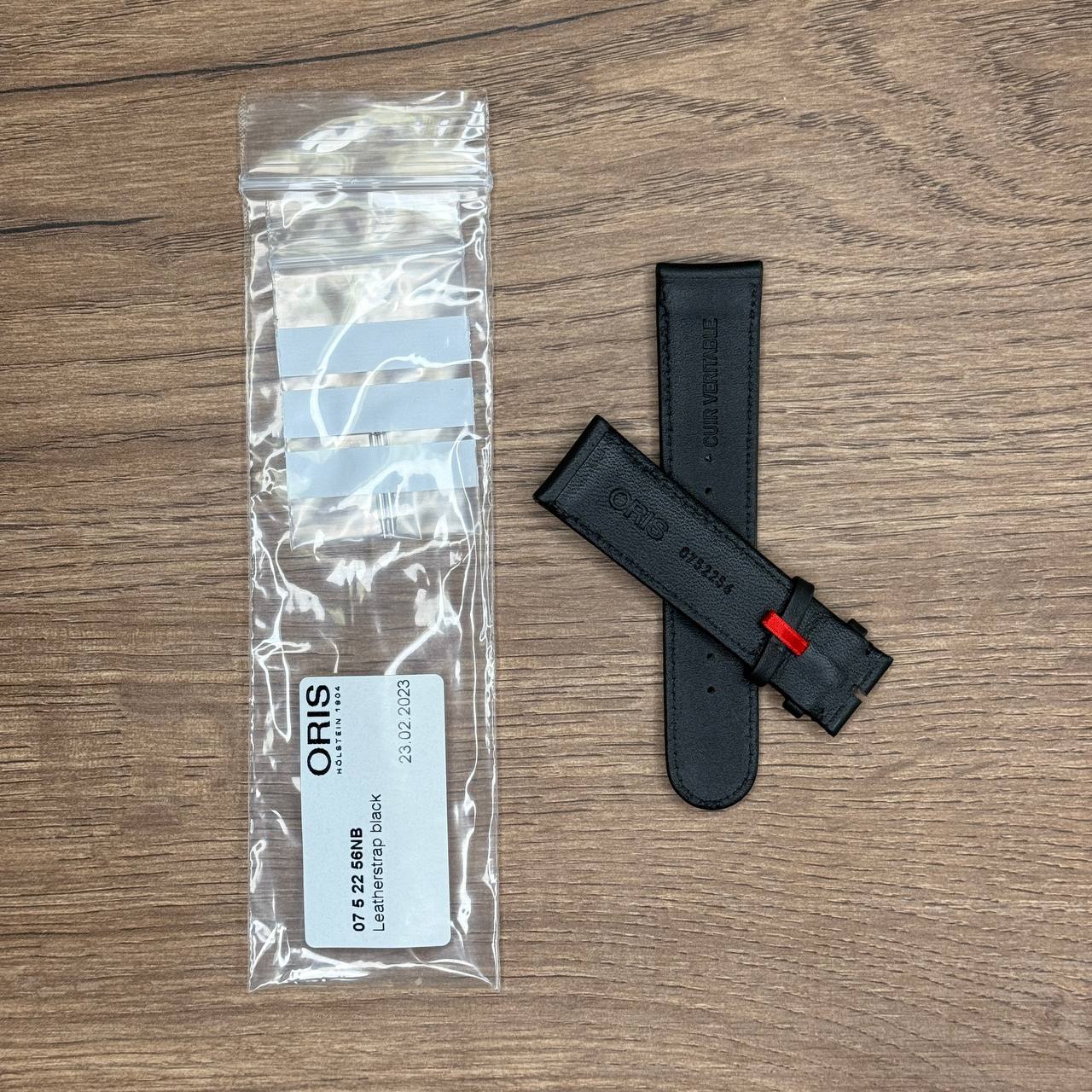 Ремешок для часов ORIS из натуральной кожи, черный, без пряжки 