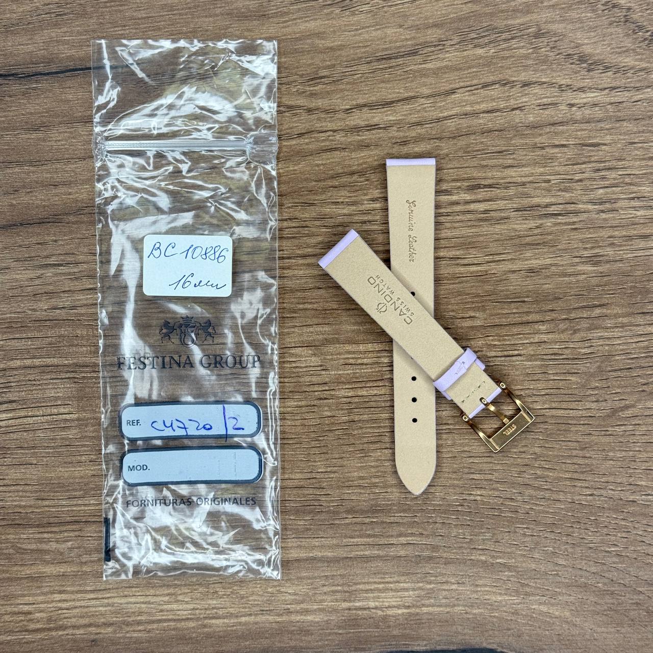 Ремешок для часов Candino из кожи теленка, лиловый, 16 мм, для C4720 Кожаные ремешки - стильные, надёжные и долговечные, способные составить достойную пару часам со стальным корпусом или часам из титана. Аксессуары из кожи не рекомендуется использовать в воде. У нас присутствуют только высококачественные материалы и оригинальный товар от производителя.