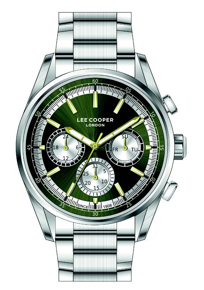 LEE COOPER   часы, кварцевый механизм, суперметалл, 44 мм