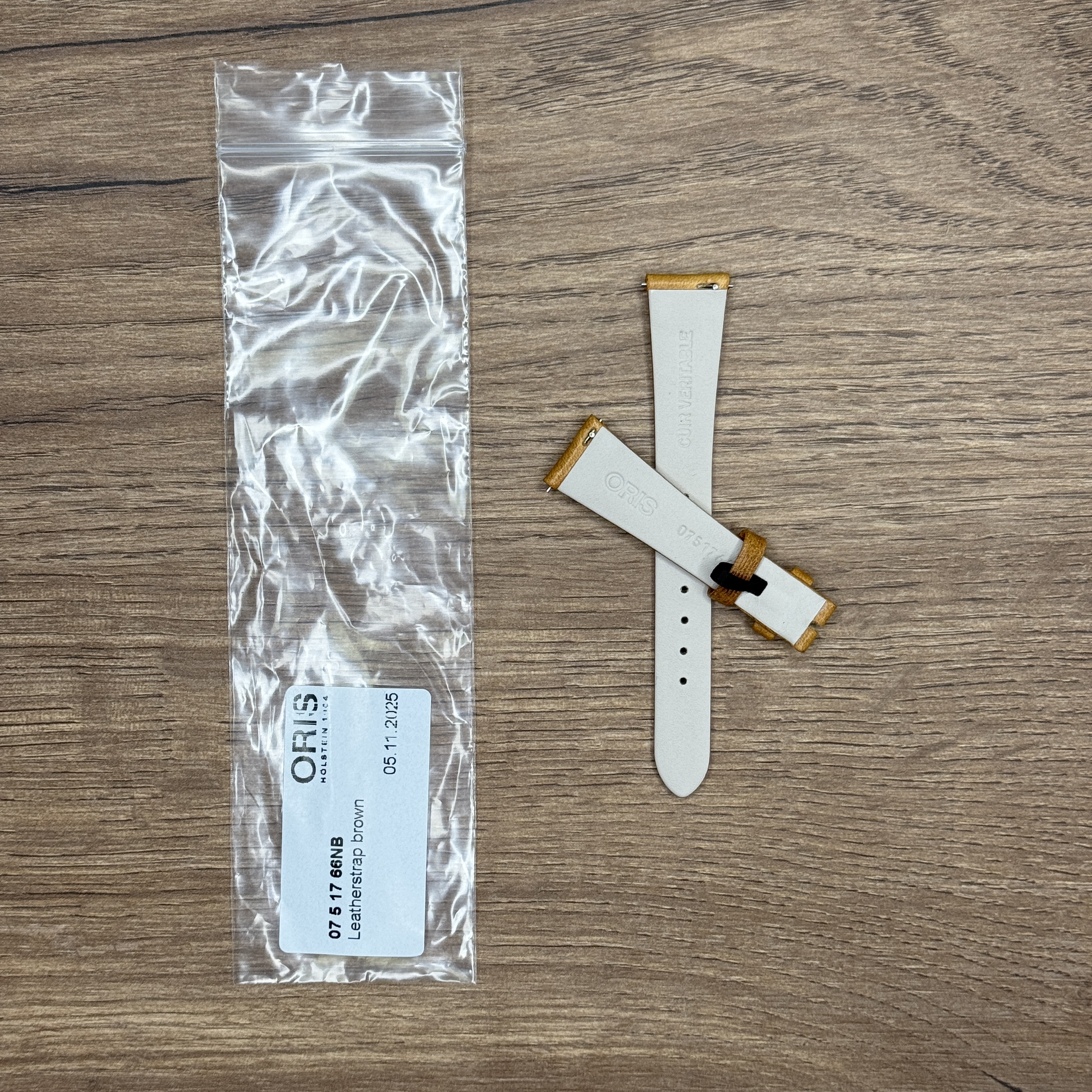Ремешок для часов Oris из натуральной кожи, коричневый, без застежки 