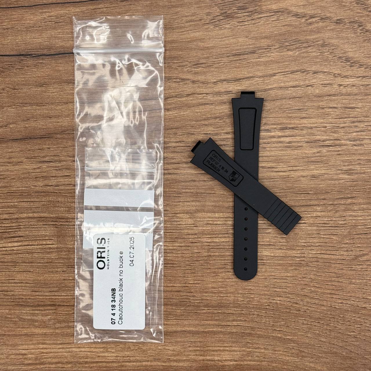 Ремешок для часов ORIS, каучук с текстильной обработкой, черный, без пряжки 