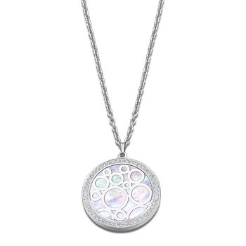 Bliss Подвеска(LS2179-1/1) Подвеска Lotus, сталь 316L, натуральный перламутр и циркониты