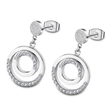 Urban Woman Серьги(LS2180-4/1) Серьги Lotus, сталь 316L  с цирконитами