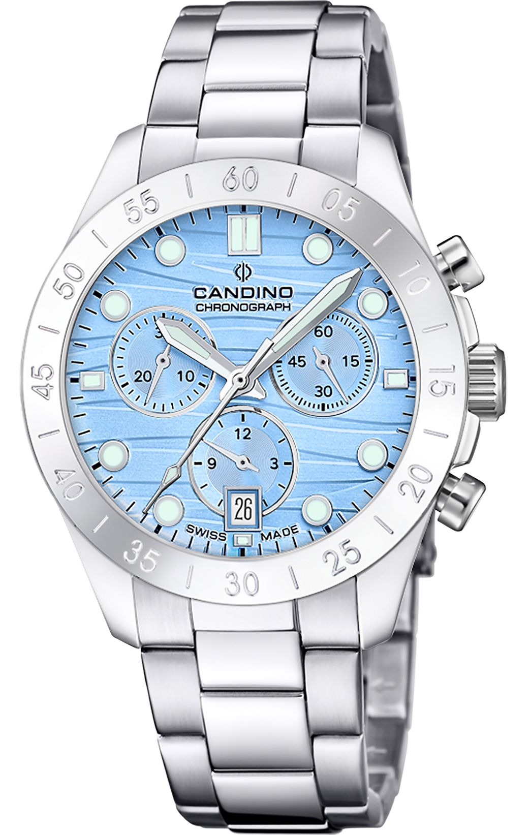 Женские часы Candino Chronos C4783/3 Женские швейцарские часы, кварцевый механизм, сталь, 39 мм