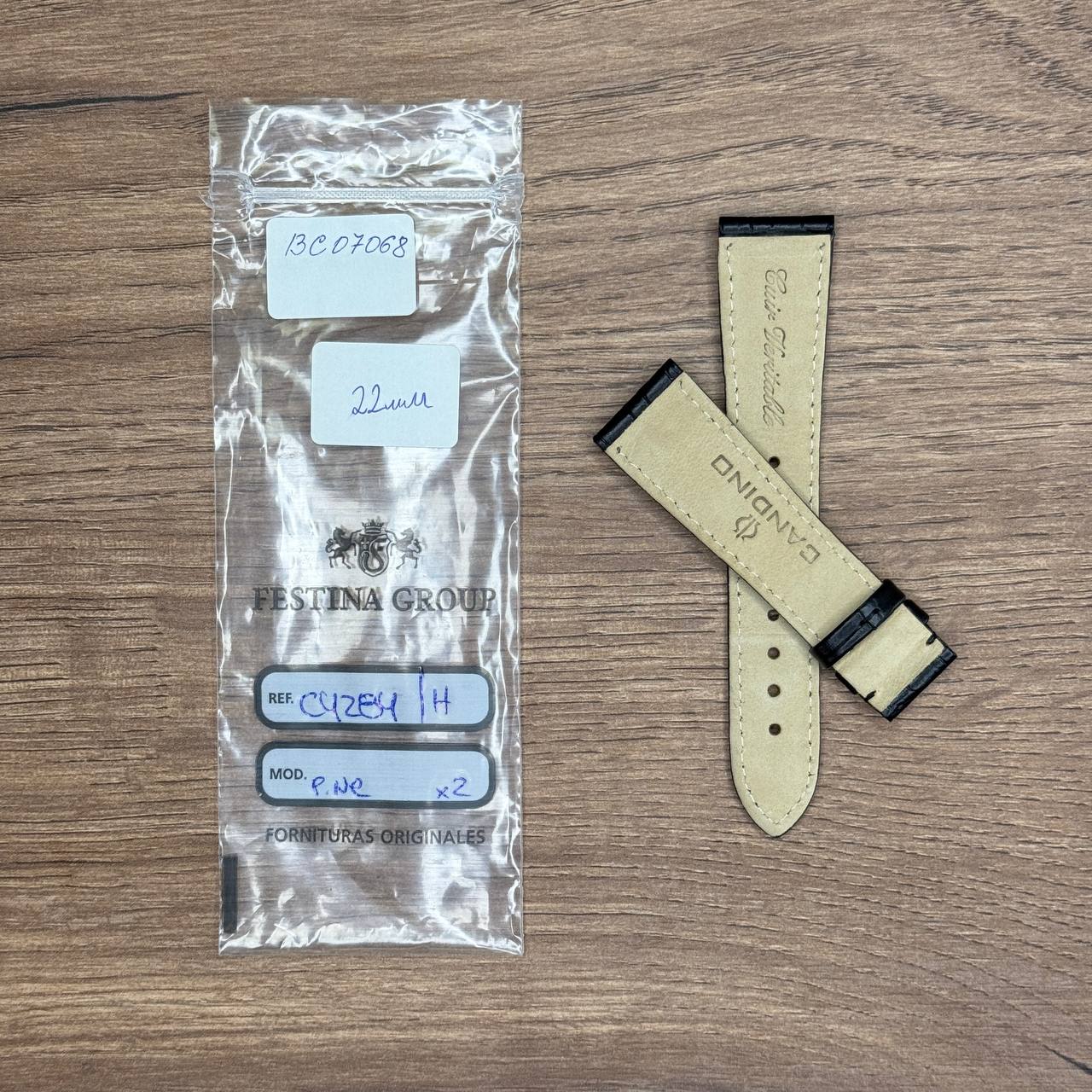 Ремешок для часов Candino, натуральная кожа, черный, 22 мм, для C4283, С4284 