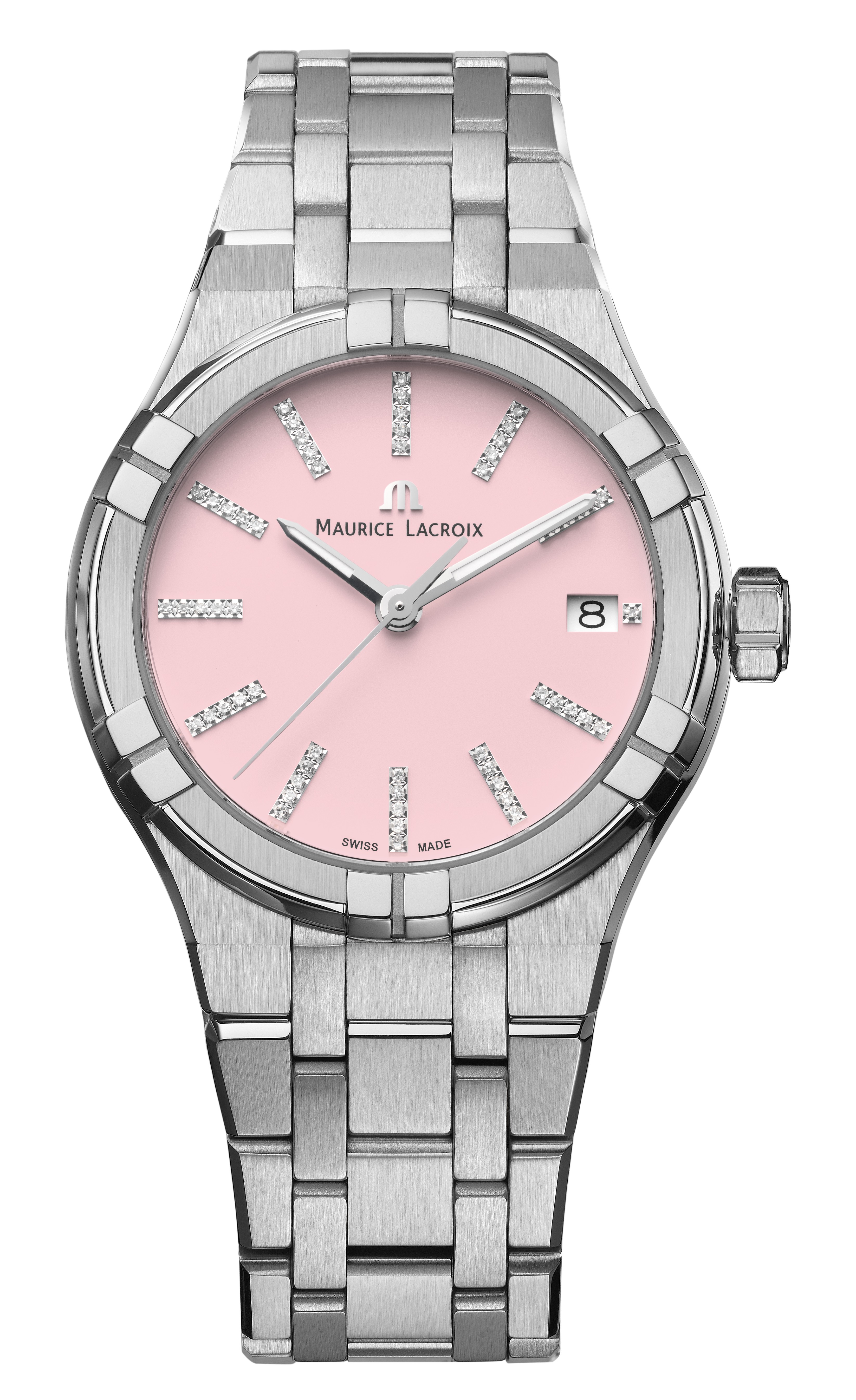 Женские часы Maurice Lacroix Aikon Quartz AI1106-SS002-550-1 Женские швейцарские часы, кварцевый механизм, сталь, 35 мм
