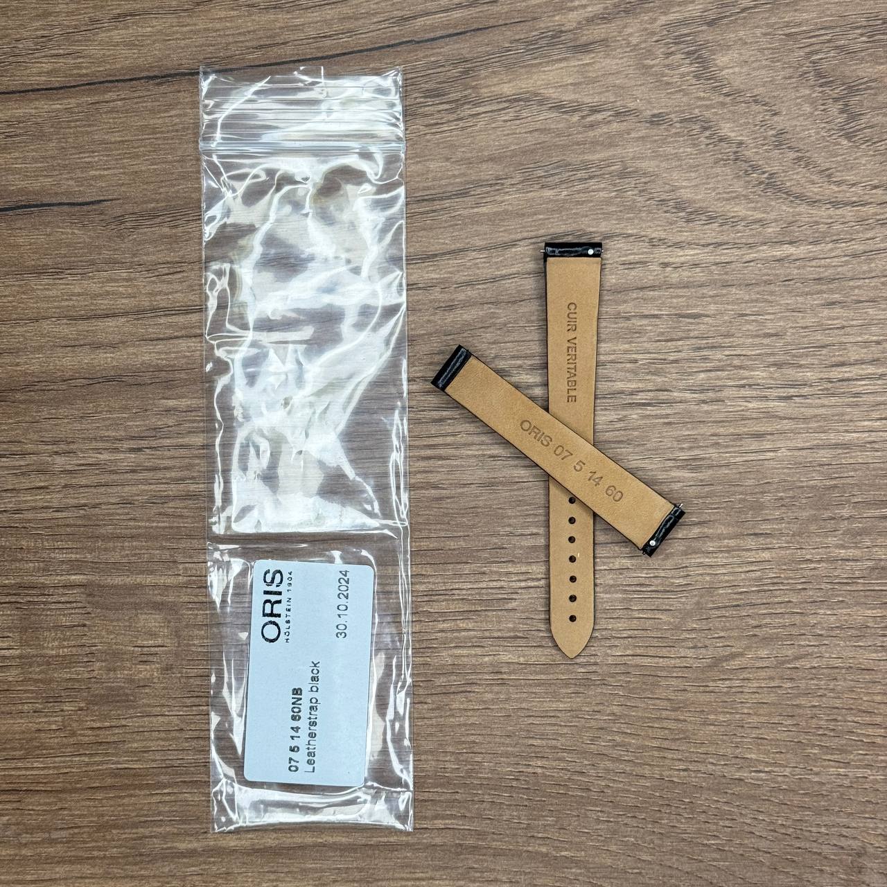 Ремешок для часов ORIS из натуральной кожи, черный, без клипсы 