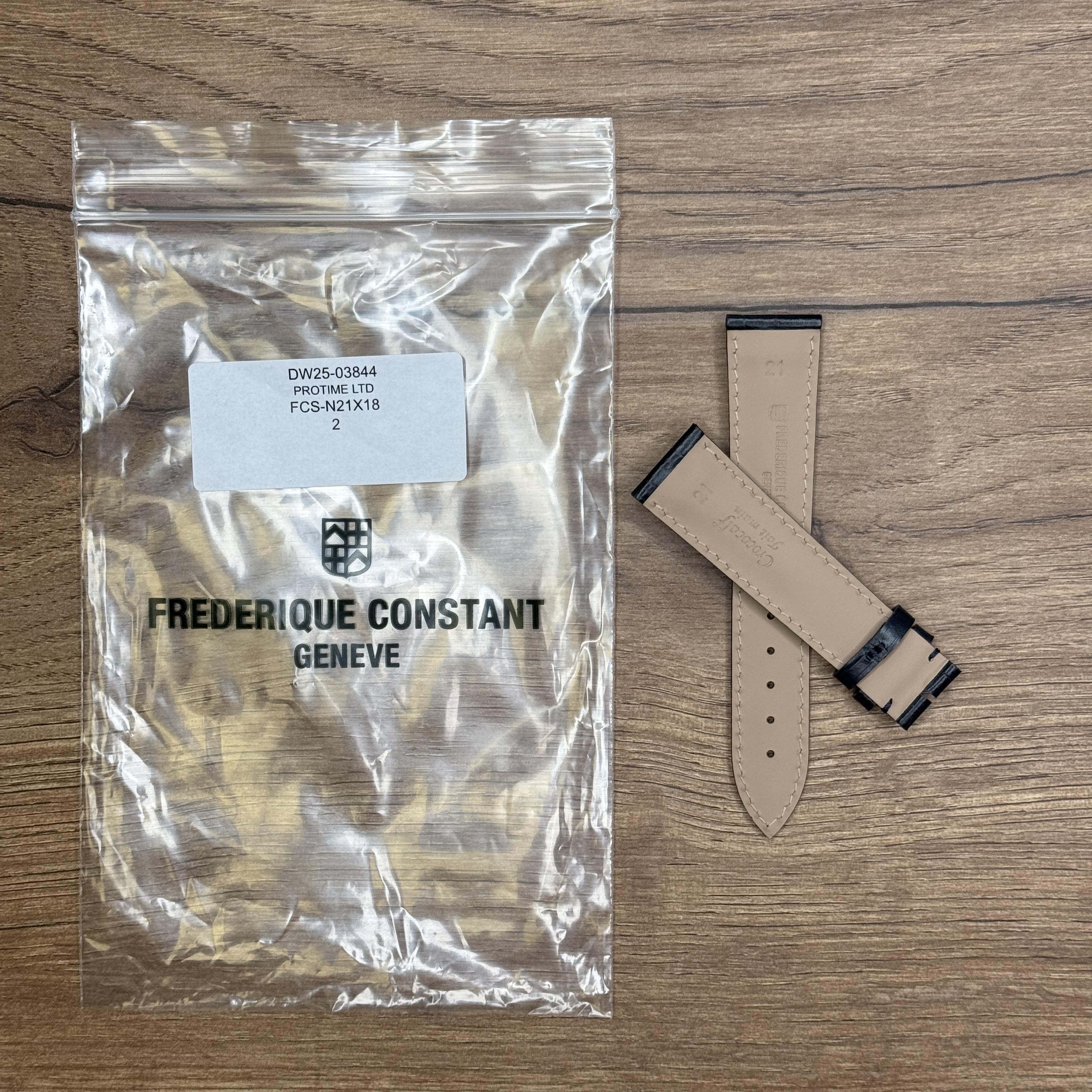 Ремешок для часов Frederique Constant из кожи теленка, 21X18, синий 