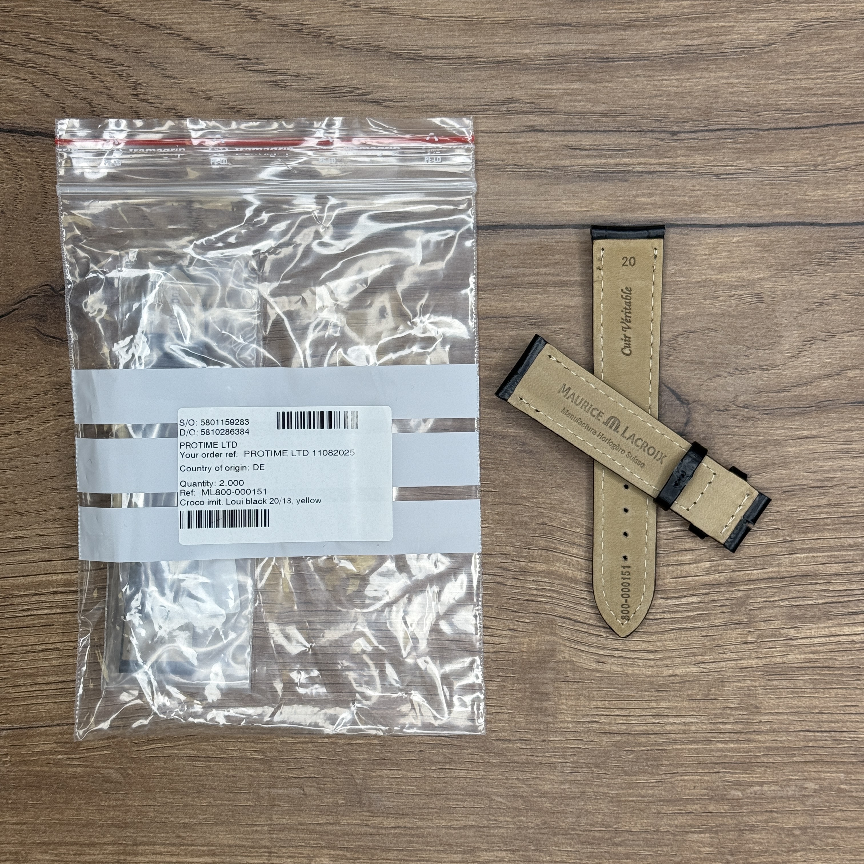 Ремешок для часов Maurice Lacroix из кожи теленка, черный, 20/18 ремешок для часов телен, иммитац. крок. черн. 20/18